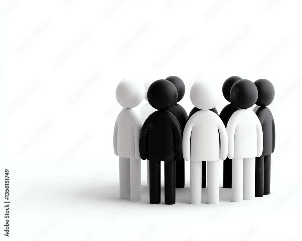 Group of people 3D icon isolated on a white background, symbolizing teamwork, collaboration, and professional networking in a modern digital style Group of people 3D icon isolated on a white background, symbolizing teamwork, collaboration, and professional networking in a modern digital style