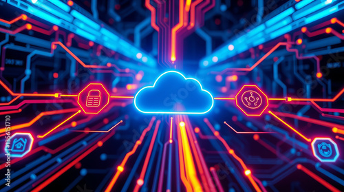 A futuristic digital technology slide presentation background wallpaper