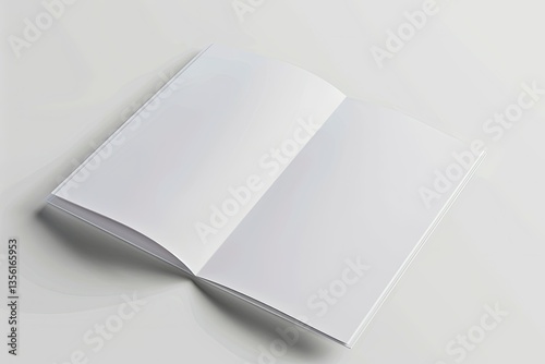 High Detail Picture of a White Paper Folded in Half on a White Background