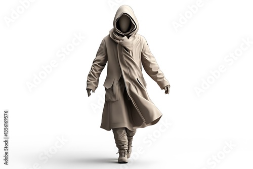 Futuristic Motion-Activated Winter Coat with AI Fabric Tech. photo