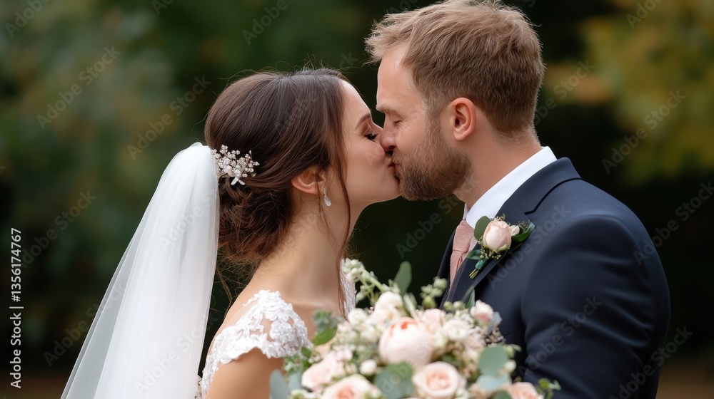 A wedding photographer capturing a couples intimate first kiss A wedding photographer capturing a couples intimate first kiss