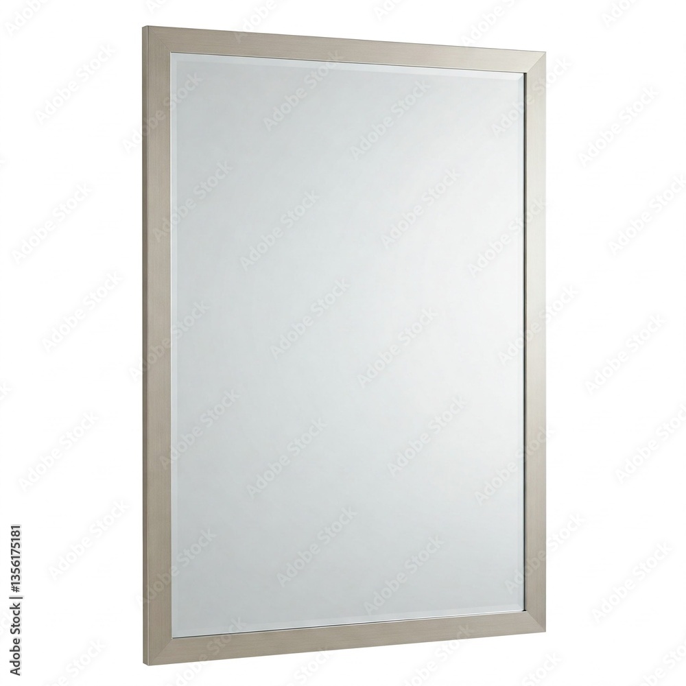 Classic bathroom mirror with decorative frame isolated on white background ideal for modern home and interior styling
