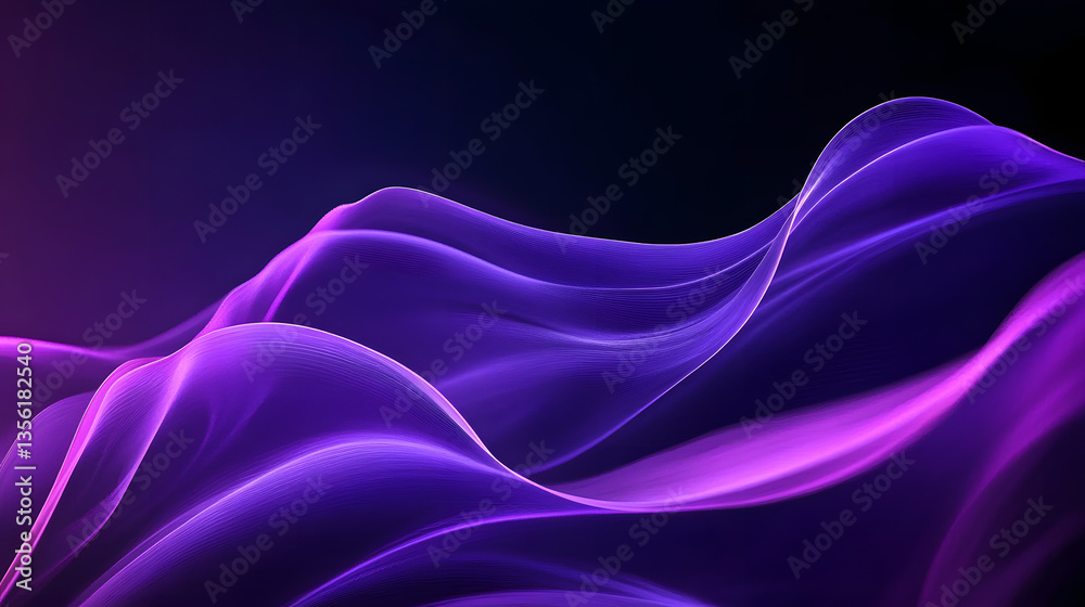 Obraz premium Purple Waves on Dark