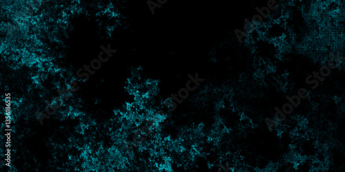 Cyan color scattered heavy grunge texture on element crystalize and fractal pattern like texture background.  background. Glowing crystalize texture fractal design.