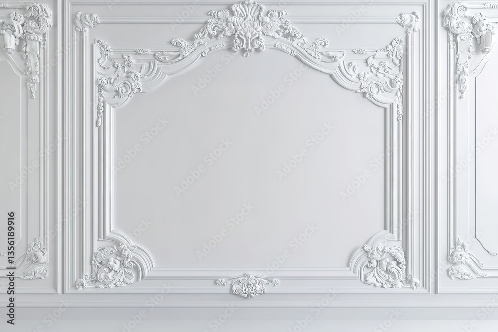 Obraz premium White wall with frame and space for text.