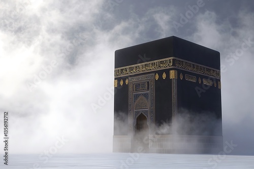 Early Morning Mist Surrounding the Kaaba in Mecca.