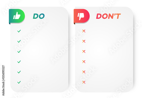 Do and dont infographic template vector 10 eps