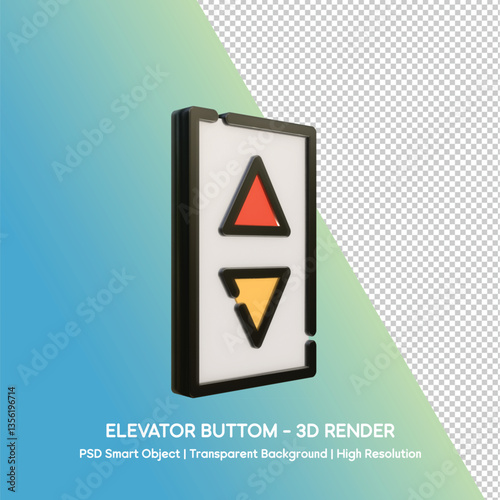 Elevator Button 3D Render Icon