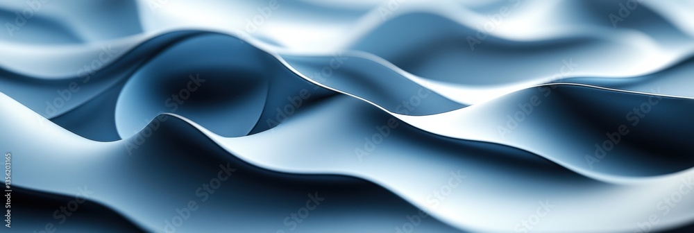 Obraz premium Elegant Blue Waves Surface Textures with Soft Currents and Luminous Reflections for Abstract Background Design Purposes