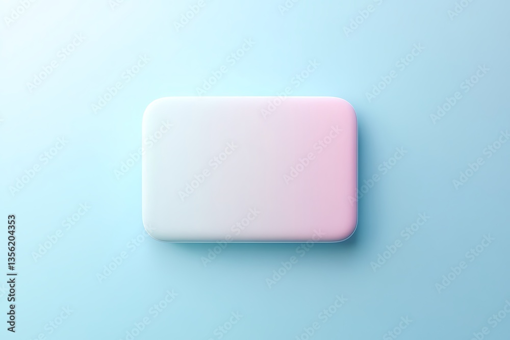 3D White Rounded Rectangle Shape with Pink Gradient on Light Blue Background 3D White Rounded Rectangle Shape with Pink Gradient on Light Blue Background