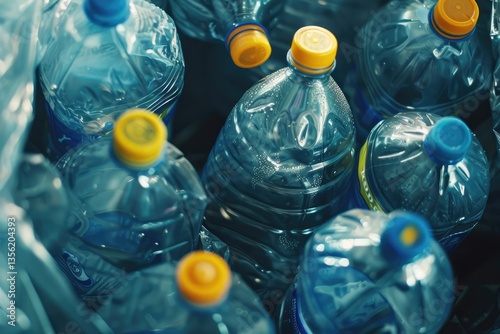 High Resolution Visual of CloseUp of Plastic Bottles in a Recycling Bag
