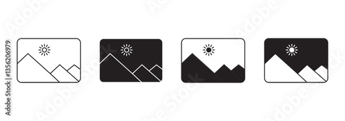 gallery icon vector, silhouette of an image, Photo album icon . 