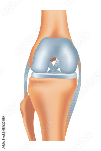 Obraz na płótnie Knee arthrosis. Healthy knee structure. Bone exposure, healthy knee structure comparison. Medical poster with foot bones. Isolated illustration w salonie