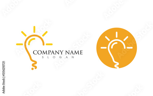 Light bulb icon symbol logo design illustration v.6