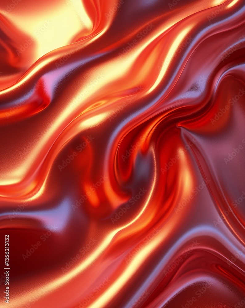 Fototapeta premium red with orange highlights metallic surface abstract background for card or greeting template banner backdrop