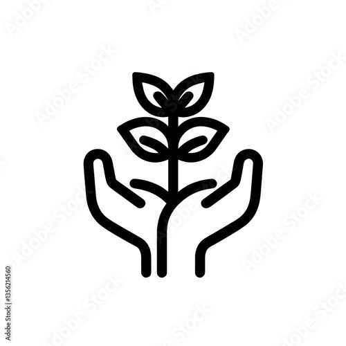 Caring hands nurturing a small plant, environmental stewardship