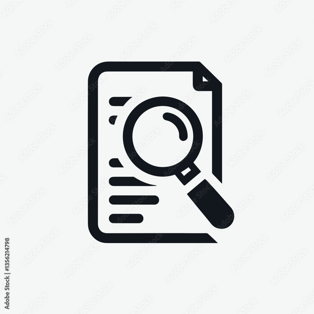 Magnifying glass over document illustrating analysis, research concept Magnifying glass over document illustrating analysis, research concept
