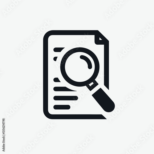 Magnifying glass over document illustrating analysis, research concept