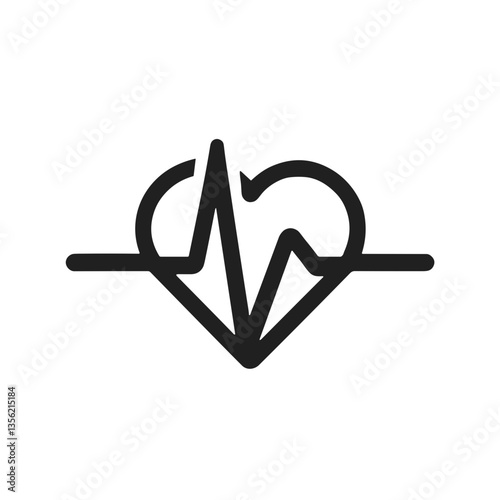 Heartbeat symbol representing vitality and health, wellness concept