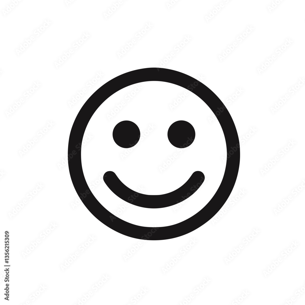 Smiling face icon expressing joy, simplicity in design Smiling face icon expressing joy, simplicity in design