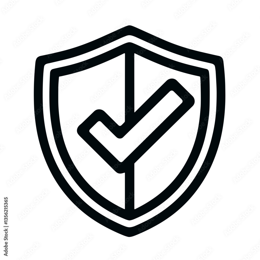 Outlined shield with checkmark symbolizing security assurance Outlined shield with checkmark symbolizing security assurance