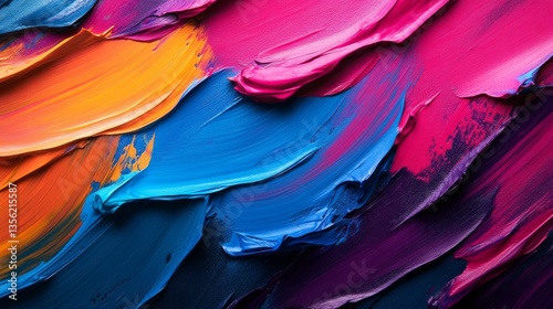 Colorful paint strokes create a vibrant abstract design showcasing creativity and artistic expression