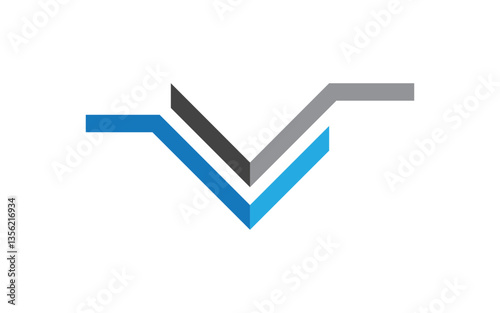 V Letter icon Business Logo Template design illustration v.7