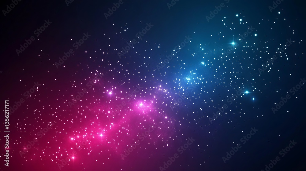 Abstract cosmic nebula with pink and blue glowing stars. Abstract cosmic nebula with pink and blue glowing stars.