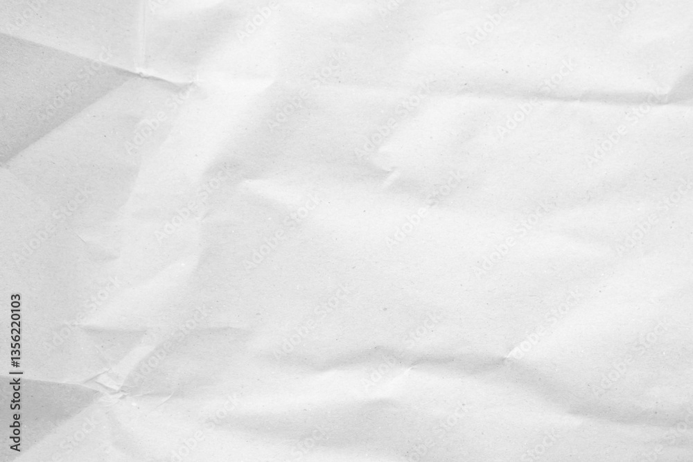 Fototapeta premium White recycled craft paper texture as background. Grey paper texture, Old vintage page or grunge vignette of old newspaper. Pattern rough art creased grunge letter. Hardboard with copy space for text.