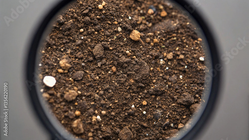 Wallpaper Mural Close-Up View of Rich Brown Soil Texture Under Magnification Glass Lens Torontodigital.ca