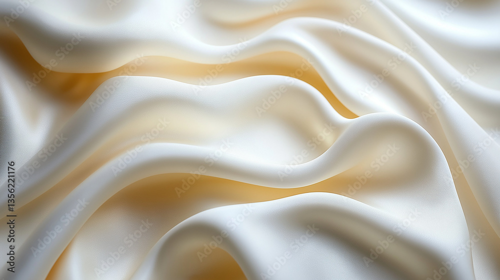 Fototapeta premium Cream fabric with soft gradient, smooth surface, minimalistic backdrop, conveying calm and simplicity.