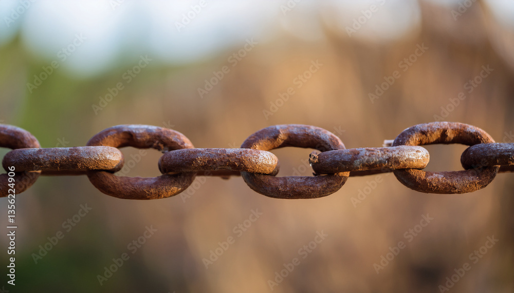 Rusted iron chain links. Rusted iron chain links.