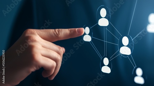 Concept of digital hiring process with a high-tech interface displaying multiple candidate profiles, modern HR recruitment analytics