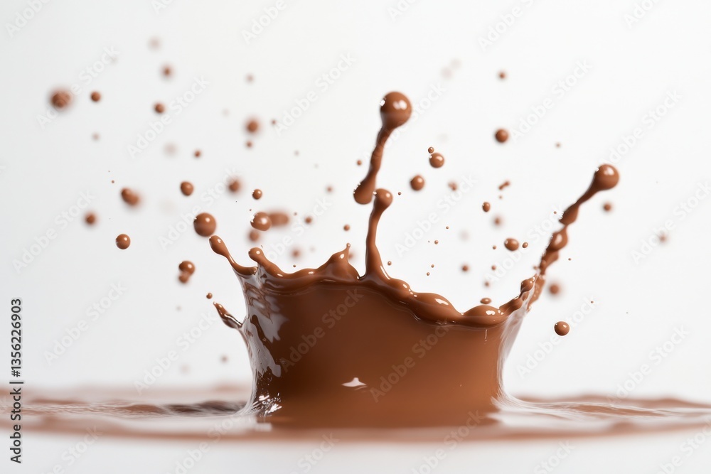 Chocolate liquid splash on white Chocolate liquid splash on white