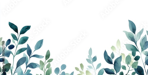 A background image with a bottom border made up of green plants and leaves, used to create a natural atmosphere in places and designs.