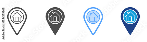 Home Location Icon Set Multiple Style Collection