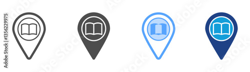 Library Icon Set Multiple Style Collection