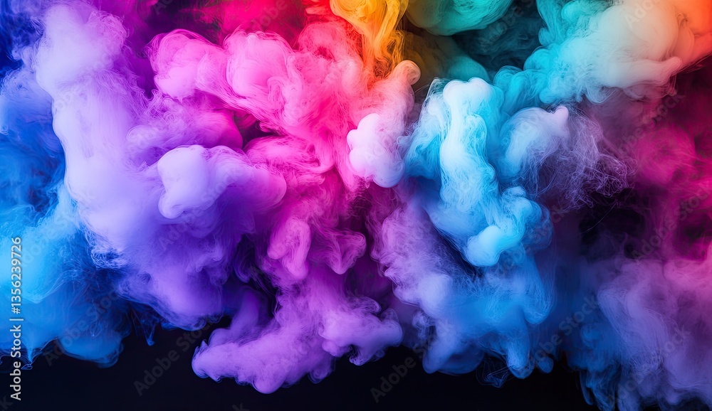 Vibrant cloud of colorful smoke Vibrant cloud of colorful smoke