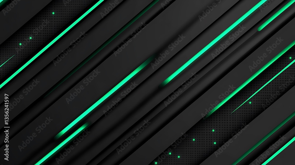 Abstract dark green neon lines diagonal background. Abstract dark green neon lines diagonal background.