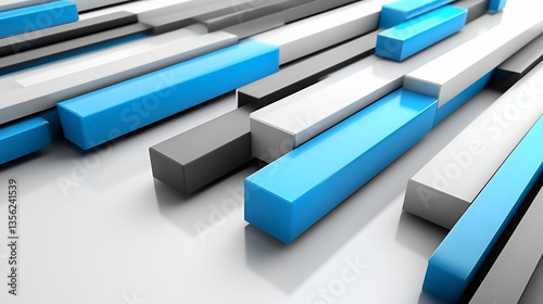 Modern Abstract Background of Cyan, Gray and White Geometric Shapes