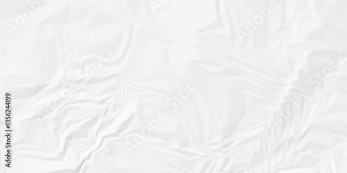 White paper recycled texture craft paper background. White crumpled paper texture  white crumpled and creased paper poster.	