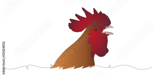 Minimalist Rooster Illustration – Continuous Line Art