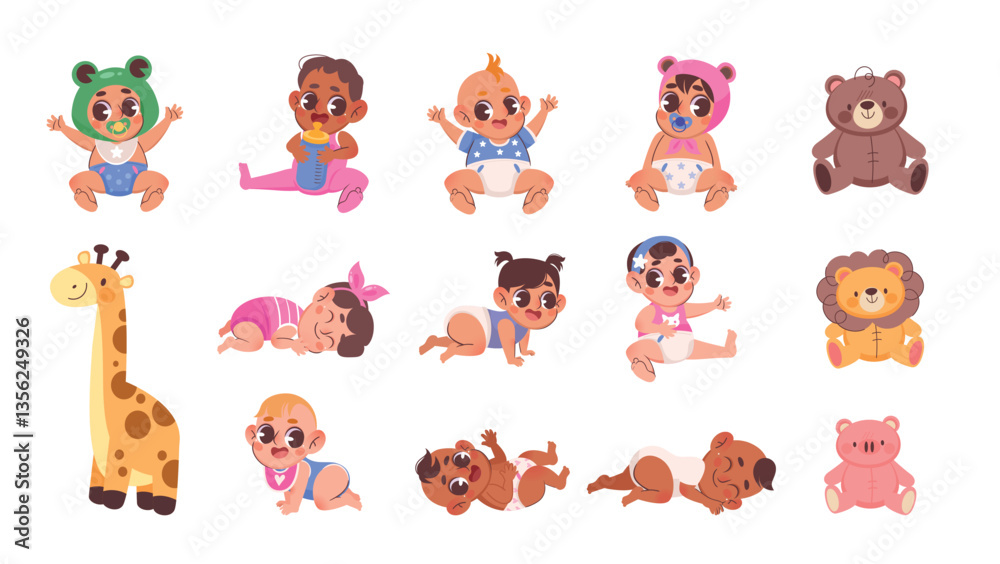Fototapeta premium Cute babies Original Set