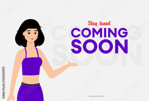 modern coming soon poster with stay tuned message
