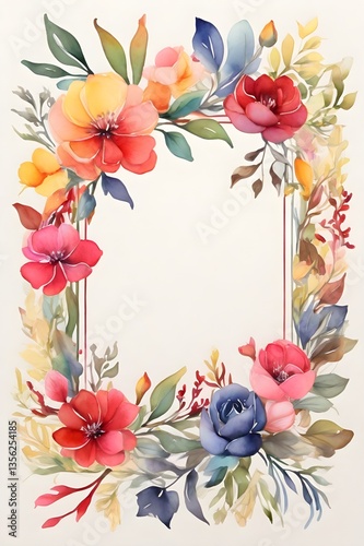 floral frame with flowers
