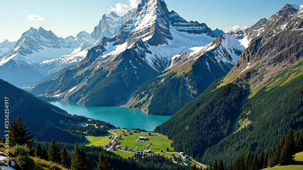 Tranquil Valley Vista A Breathtaking View of Pristine Nature's Beauty Tranquil Valley Vista A Breathtaking View of Pristine Nature's Beauty