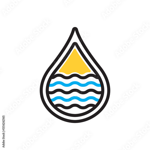 Multi color icon for water