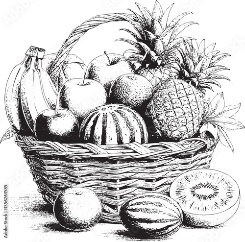 fruit basket outline