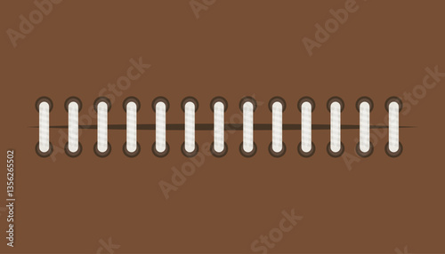 Baseball and American football stitch on a white background , vector design