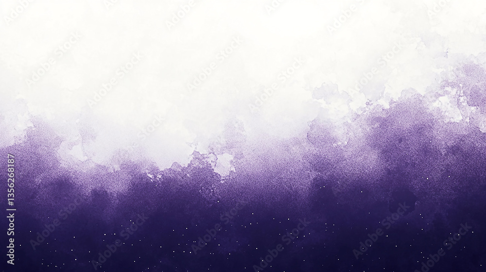 Fototapeta premium Abstract watercolor background with gradient hues of purple and white, ideal for design use